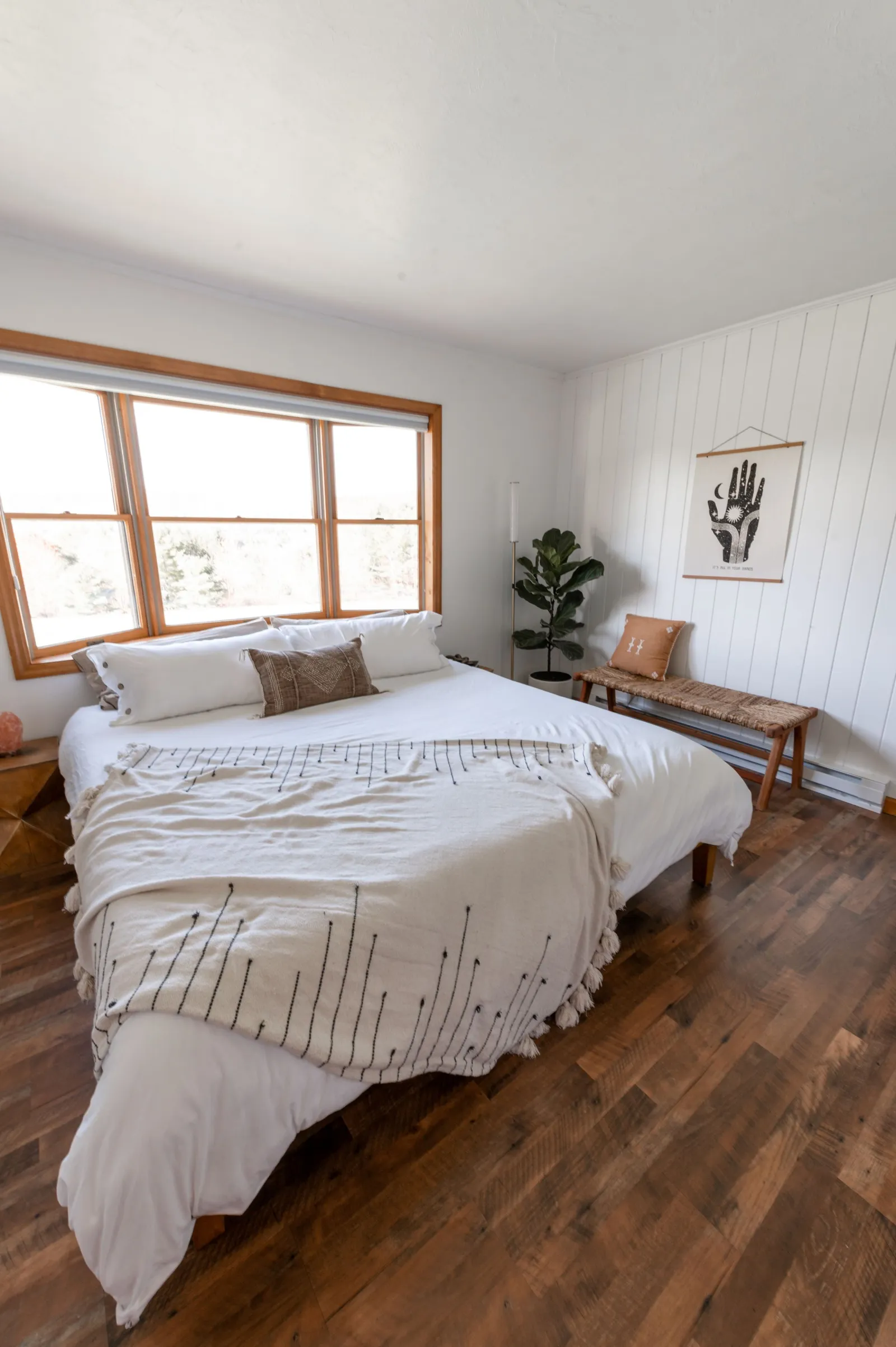 Laminate flooring installed in a cozy Northern Virginia bedroom